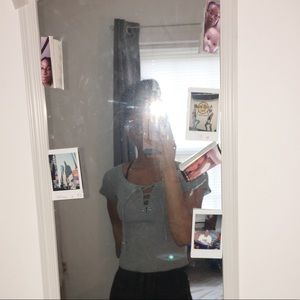 pacsun grey crop top